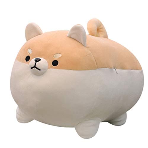 EHOTONG Shiba Inu Dog Plush Pillow Corgi Stuffed Animal Plush Toy Hug Pillow Gifts for Girl Boy Brown 118in