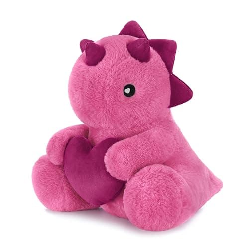 Ditucu Original Loving Triceratops Dinosaur Stuffed Animal with Heart 12 inch Cute Dino Plush for Romantic Sweet Valentines Day Gifts Soft Plushies Toys for Kids Girlfriend Purple