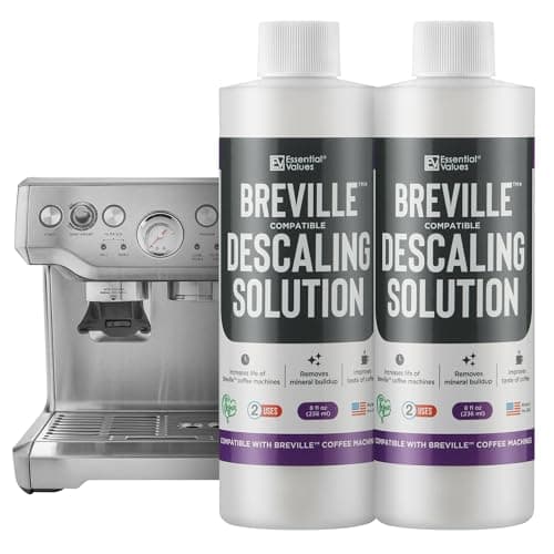 Essential Values Descaling Solution Compatible with Breville - Coffee Pot Cleaner and Descaler - Descaler Specially Formulated for Breville Coffee Machines - 12 Month Supply 2-Pack