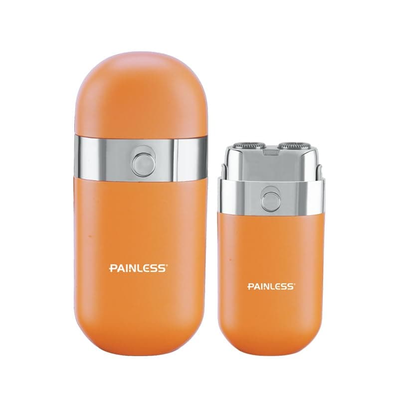 Painless Portable double blade Facial Hair Remover for Women,Waterproof Shaver Painless Instant Hair Removal Device for Chin/Upper Lip (Orange)