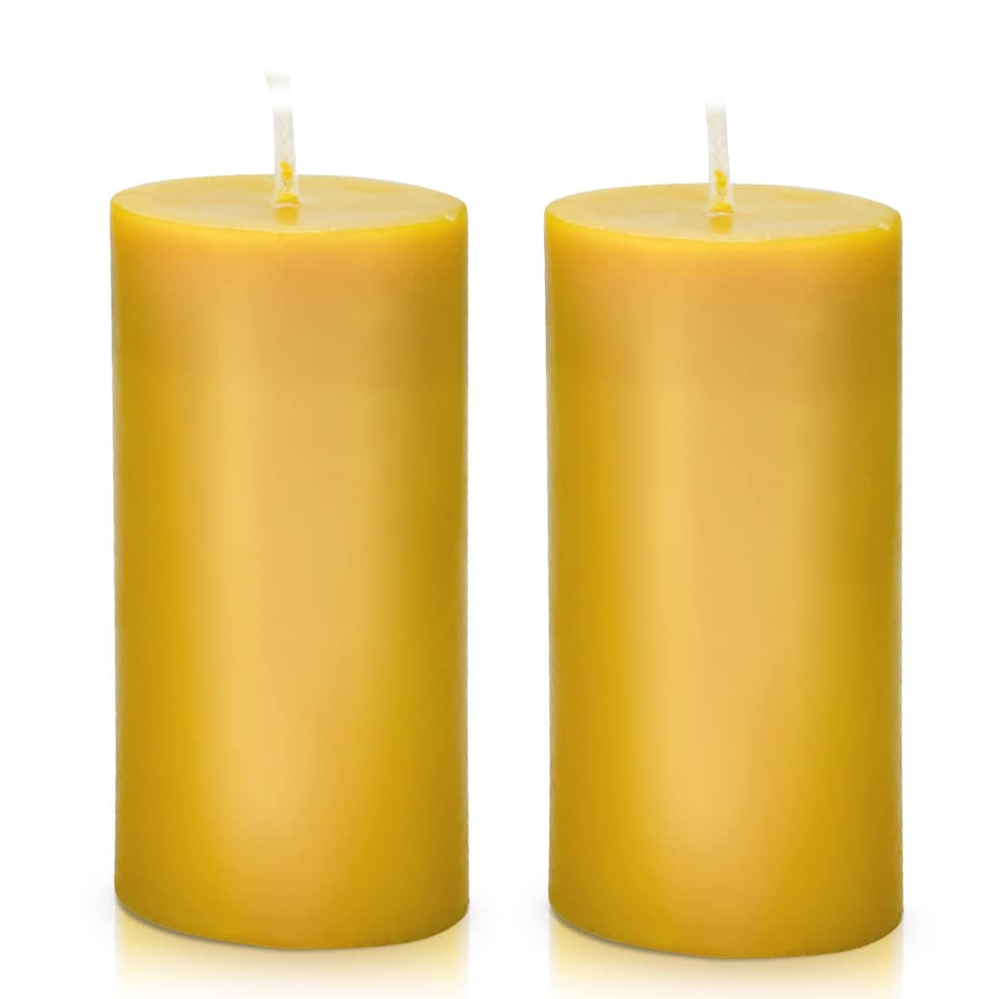 Natural Beeswax Pillar Candle Smokeless Dripless Pure Beeswax Candle Set with Natural Scent for Room Decoration Prayer Party Long Lasting Burn Time189x386 inch 2 PackBrown Raw