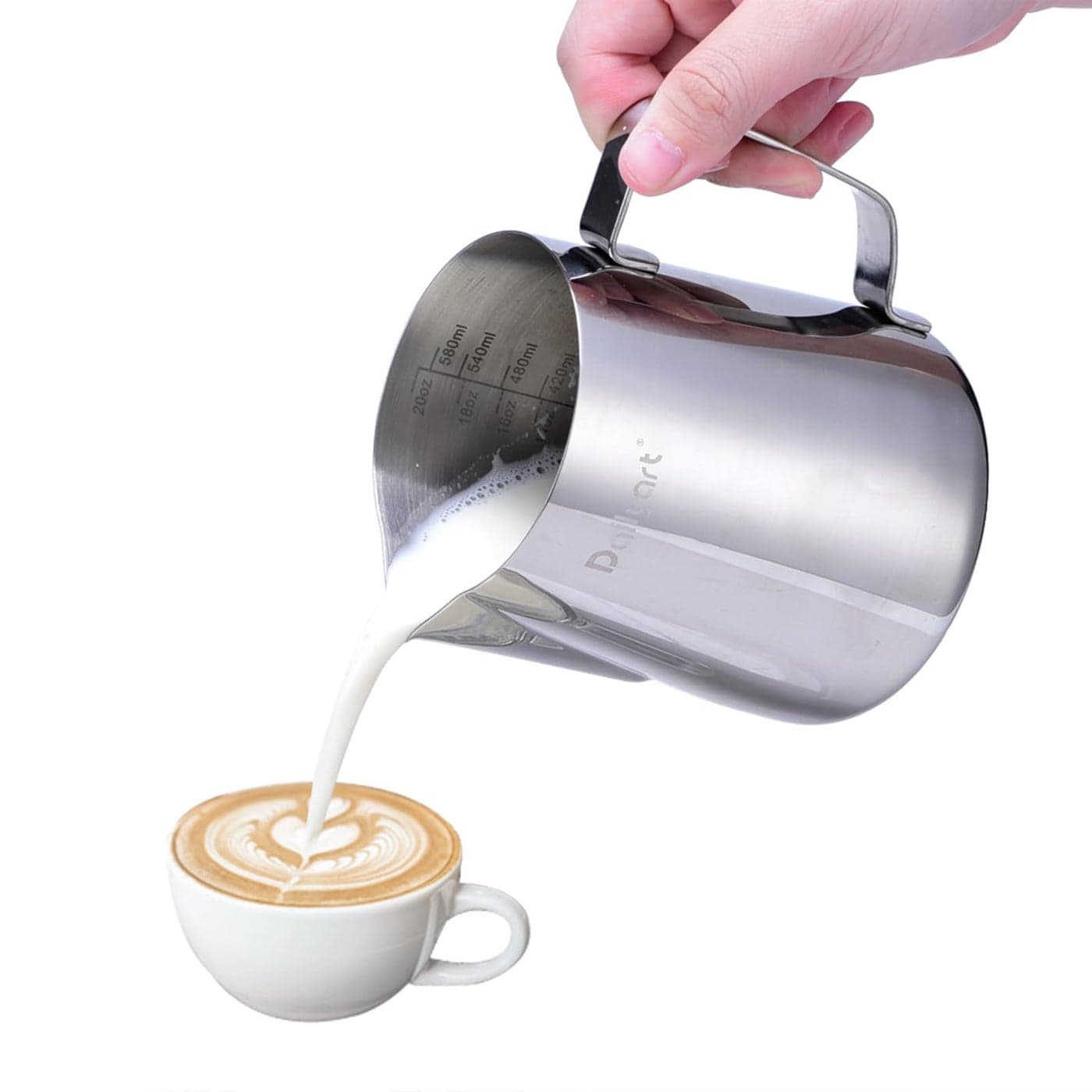 Milk Jug for Coffee Machine Dailyart 600ml20flOz Milk Frother Jug 304 Stainless Steel Metal Milk Frothing Jug Milk Steamer Pitcher Barista Accessories for Making Latte Coffee Art Cappuccino