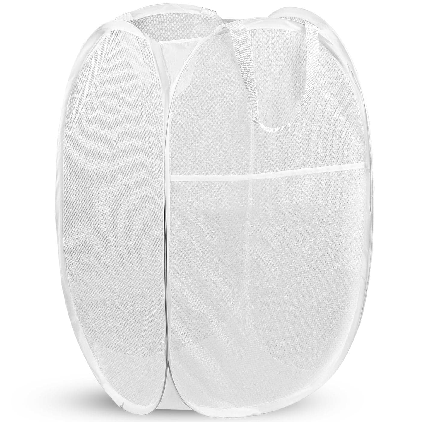 DUCOO Pop Up Laundry Hamper 146 x 146 x 225 in Mesh Foldable White