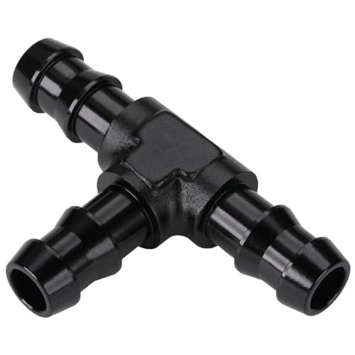 Podavelle 3/8" 10mm Hose Barb Tee T Fitting Adapter Aluminum Black