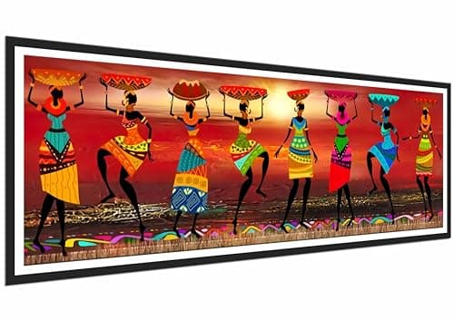 African American Wall Art Black Women Canvas Posters Prints Large Tribal Dance Art Black Girl Abstract Wall Decor Pictures for Living Room Bedroom Bathroom Office Decoration Unframed
