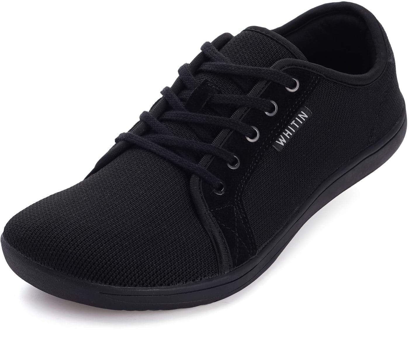 WHITIN Men's Fashion Barefoot Sneakers Extra Wide Toe Box Low Drop Sole W81 Size 9W Minimus Casual Minimal Training Tennis Shoes Walking Black 42