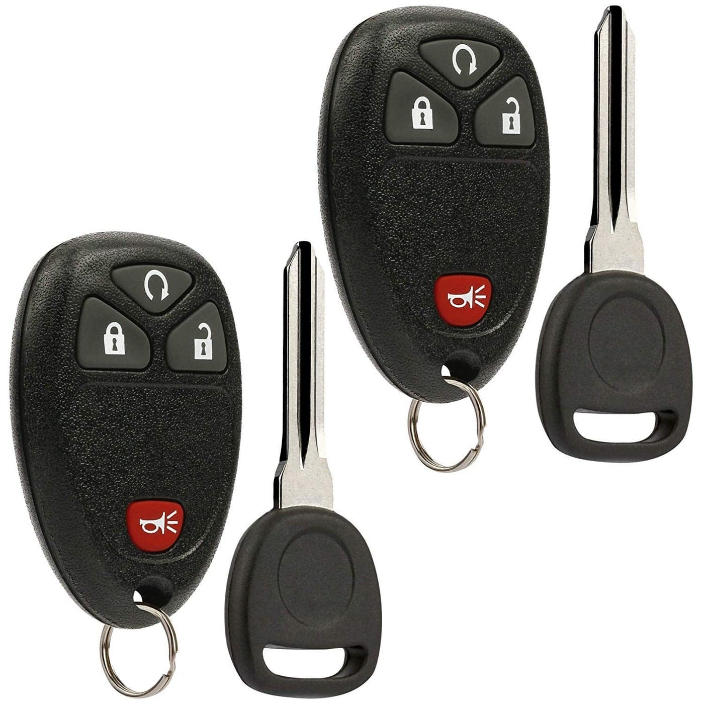 Car Key Fob Keyless Entry Remote with Ignition Key fits Chevy Silverado Avalanche Traverse GMC Sierra Acadia Pontiac Torrent Suzuki XL7 Set of 2