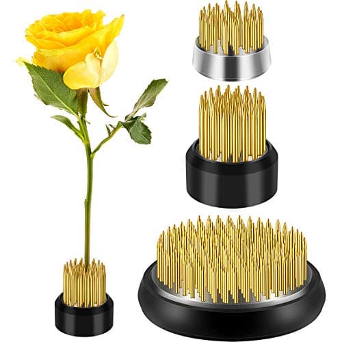 3 Pcs Floral Frogs Round Metal Flower Frog Japanese Ikebana Vase Flower Arranger Floral Arrangement Holder for Home DIY Craft Plant Fixation Vase Centerpieces 091102236 InchGold