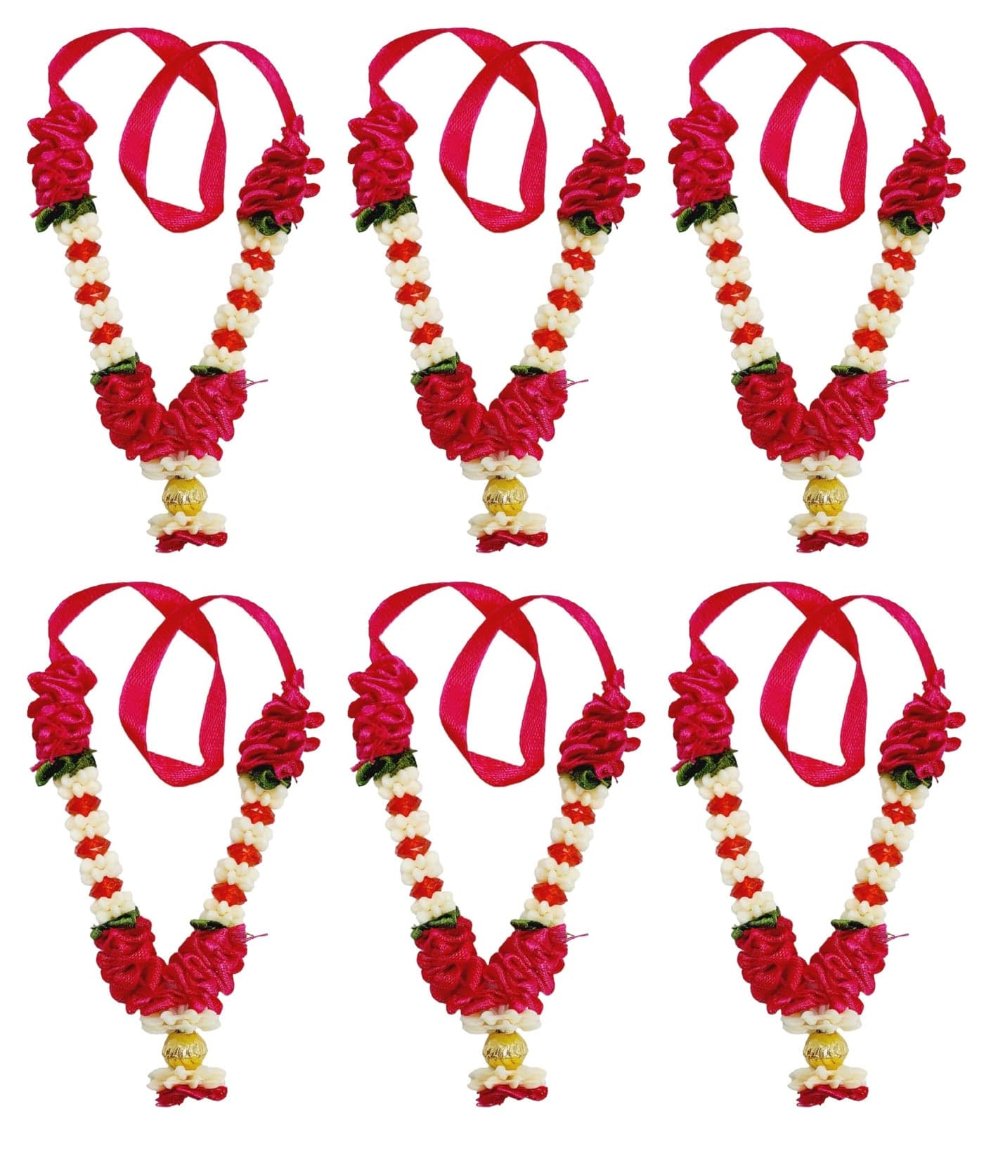 ARTISKRITI Small Ribbon Mala for God Idols and Statues, Pooja Haar for Idols Murti Mala for Car Dashboard Figurine