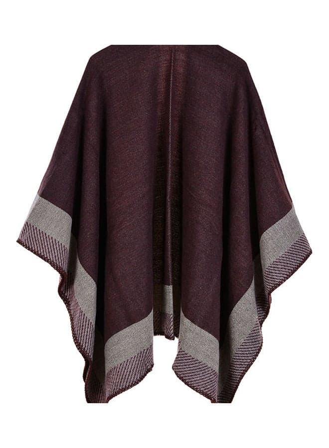Vintage Women Knitted Shawl Poncho Faux Cashmere Multicolour