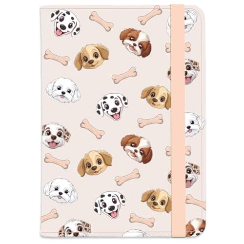 beinkmake Cute Dog Passport Holder Cover Luggage Airplane Puppy Bones Pink Travel Wallet Passport Case with Credit Card Slots for Women Men Travelling Essentials for Flying