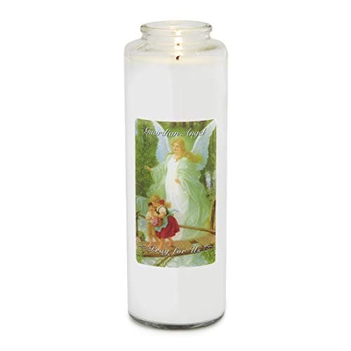 Root Candles Prayer Candles Clear Glass Devotional 7-Day Prayer Candle, 1-Count, Guardian Angel