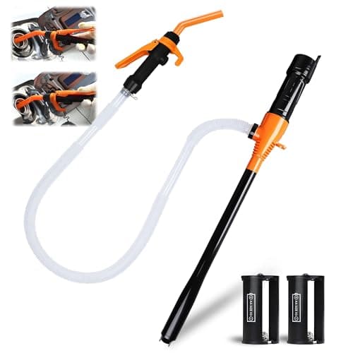 Fuel Transfer Pump Battery Operated Electric Siphon Pump 24 GPM Adjustable Flow Control Nozzle Extra Long Hose Portable Gas Can Pump for Gas Diesel kerosene Water