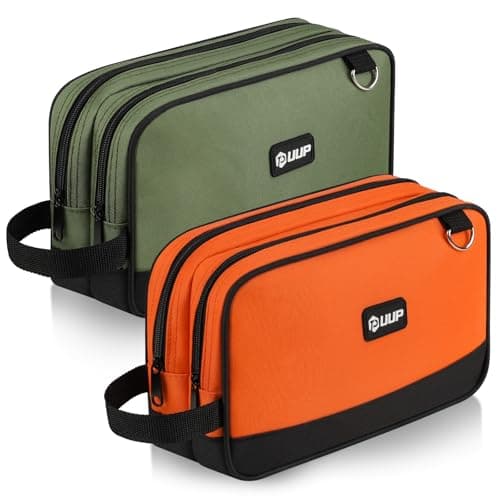 12 Small Tool Bag 2 Pack Zipper Tool Pouch 2 Compartments Utility ToolBag with Carrying Handle Toolbox Organization Screwdriver Storage Tool Box Electrician Mechanic Men Dad Gifts OrangeGreen