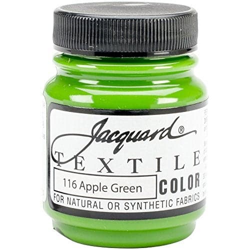 Jacquard Textile Paint 2.25 Oz Apple Green for Clothes, Furniture Upholstery, Shoes or Tote Bags – Indoor & Outdoor
