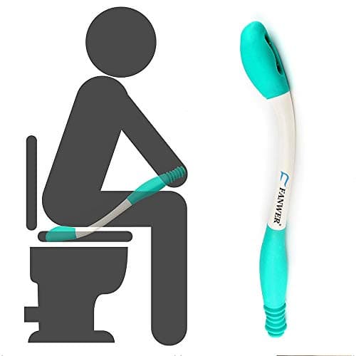 Fanwer Toilet Aids ToolsLong Reach Comfort WipeExtends Your Reach Over 15 Grips Toilet Paper or PreMoistened Wipes