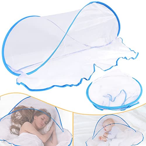Portable Mosquito Net Tent Folding Mosquito Head Net Pop Up Mosquito Tent Netting for Bedding Camping Traveling Patio 1 Pack Large