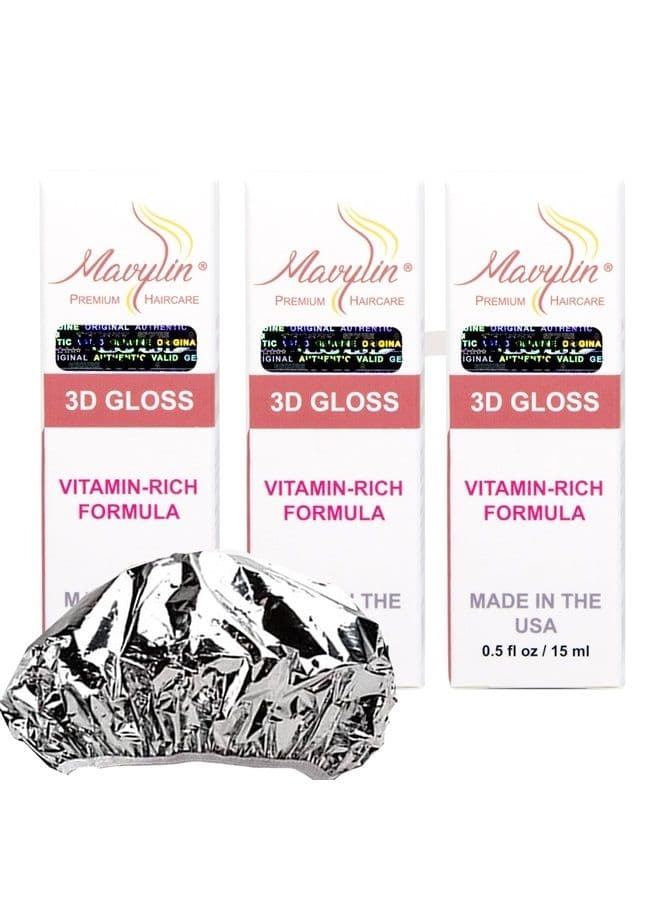 Mavylin 3D GLOSS Hair BTX Ampoules Repair Treatment for Dry or Damaged Hair - for a Healthy and Super Shiny Hair - Formaldehyde Free - B6 B5 Panthenol - 3 Treatments