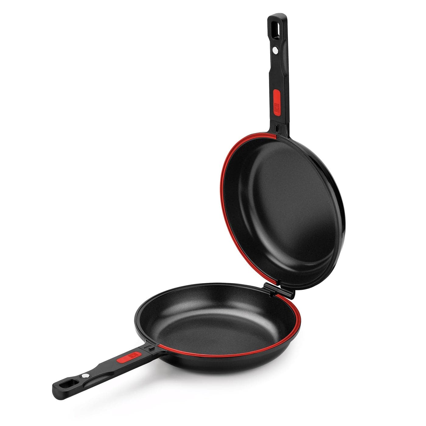 BRA COOKWARE Premiere Dual Skillet 95 inches Double Frying Pan for Frittatas Spanish Omelets PFOA Free Triple Nonstick Coating Full Induction Reversible Pan Cast Aluminum Flip Skillet