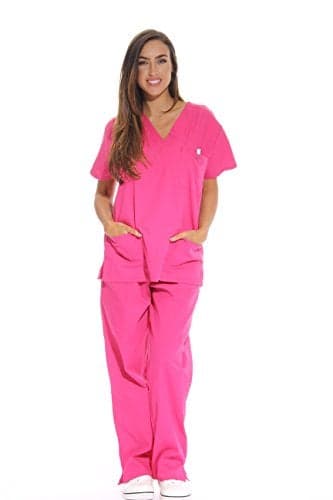 Just Love Women's Fuchsia Scrub Set - Large,Fuchsia,Large
