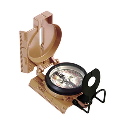 Cammenga US Military Tritium Lensatic Compass Coyote Brown - Hand Held Military Compass with Clam Shell Storage Case and Waterproof Pouch