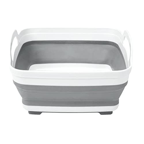 Kitchen Details Collapsible Wash Basin | Self Draining Design | Large Flexible Design | Protect Dinnerware | Self Draining | Space Saver | Home Cleaning | White