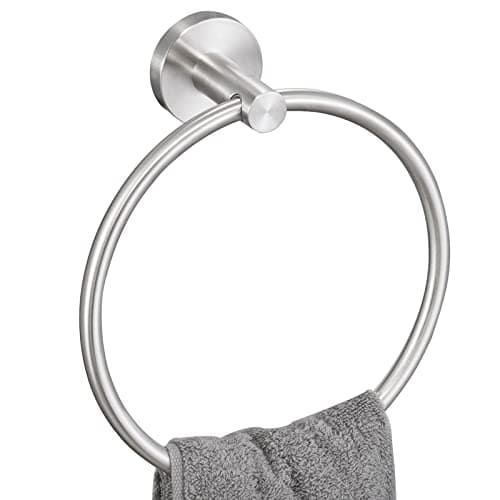 KES Towel Ring for Bathroom, Hand Towel Holder Round Towel Hanger Wall Mount SUS304 Stainless Steel Brushed Finish, A2180DG-2