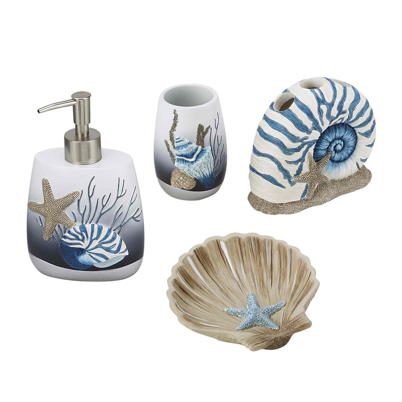 Avanti Linens Toothbrush Holder Oceanscape Inspired Bathroom Decor Blue Lagoon Collection