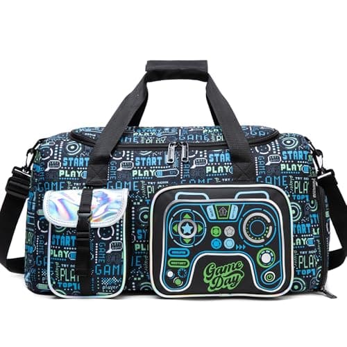 Sports Bag for Boys Kids Duffle Bag Boys Travel Bag for Kids Overnight Bag for Kid Weekender Bag Sleepover Bags for Boy Gym Bag with Shoe Compartment