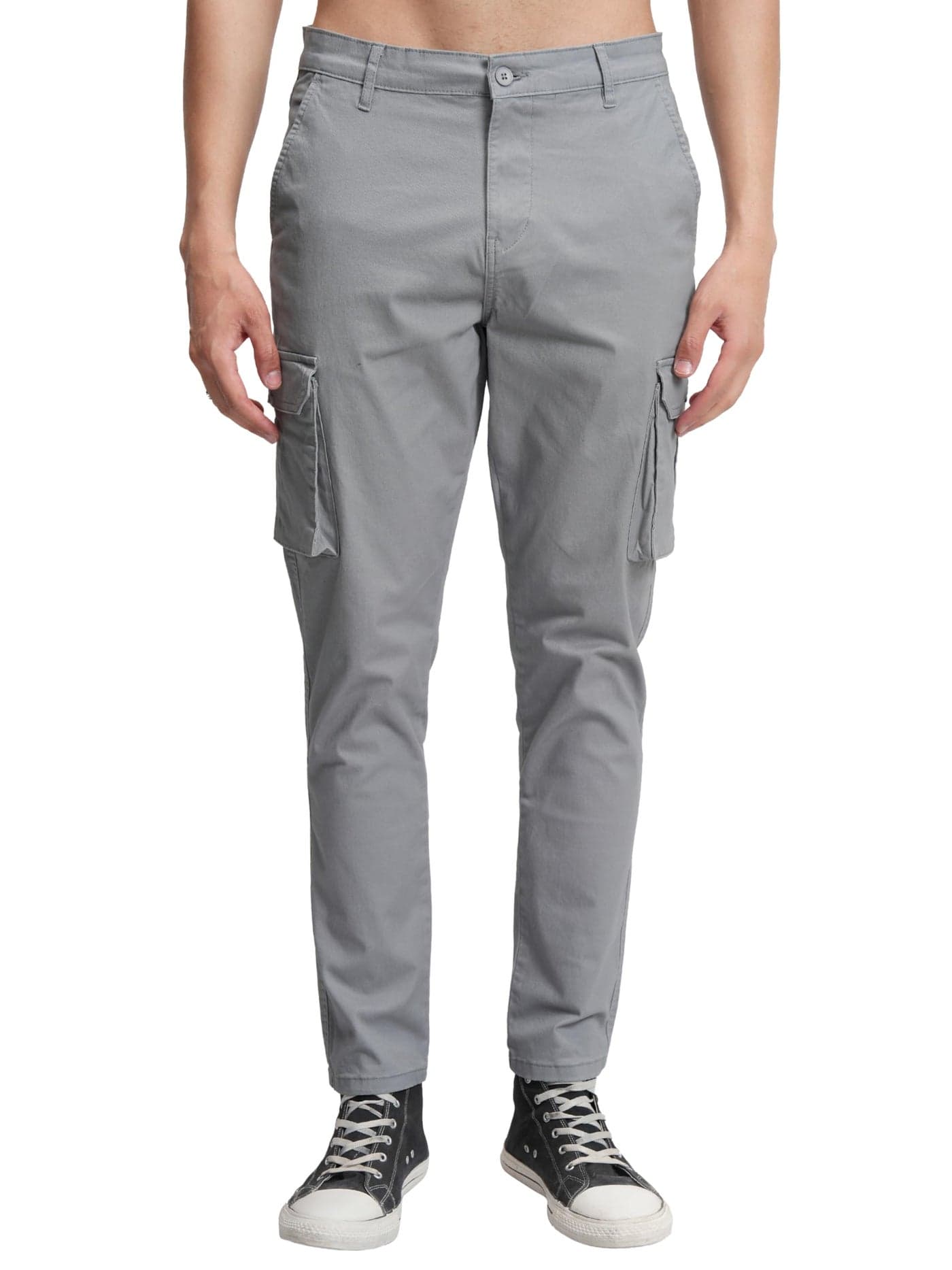 Highlander Men's Mid-Rise Straight Fit Cargo Trousers | Functional Utility Pockets | Tousers for Men