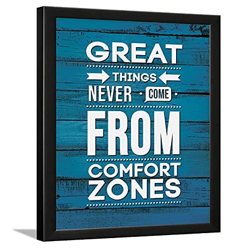 Chaka Chaundh - Motivational Quotes Frames - Framed Posters with Frame –Great things Quotes Wall Frames for OFFICE, STUDENT AND STUDY ROOM - Photos with Quotes - (14 X 11 inches) (Great Things - Blue)
