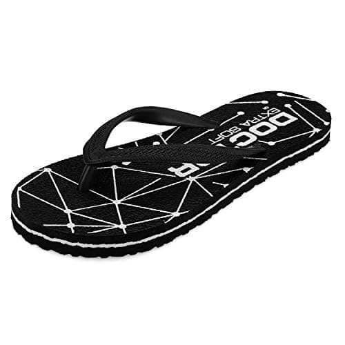 DOCTOR EXTRA SOFT Women's Hawaii Slipper- Orthopedic and Diabetic Comfort Ortho Care, Bathroom Rubber Flip-Flops and House Slipper for Ladies and Girl’s OR-D-02 (Black, numeric_5)