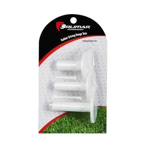 Orlimar Rubber Driving Range Golf Tees for Range Mats or Simulator (3 Pack Assorted Sizes, White), 2-inch, 2.5-inch and 2.75-inch Height Tees for Indoor or Outdoor Use