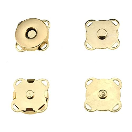 Hahiyo 191mm Length Magnetic Buttons Close Effortlessly Strong Bond Manageable Apart Easy Glue SewOn Fastener Snap Clasps Gold 12 Pieces for Closures Yarn Leather Purses Backpack Canvas Tote