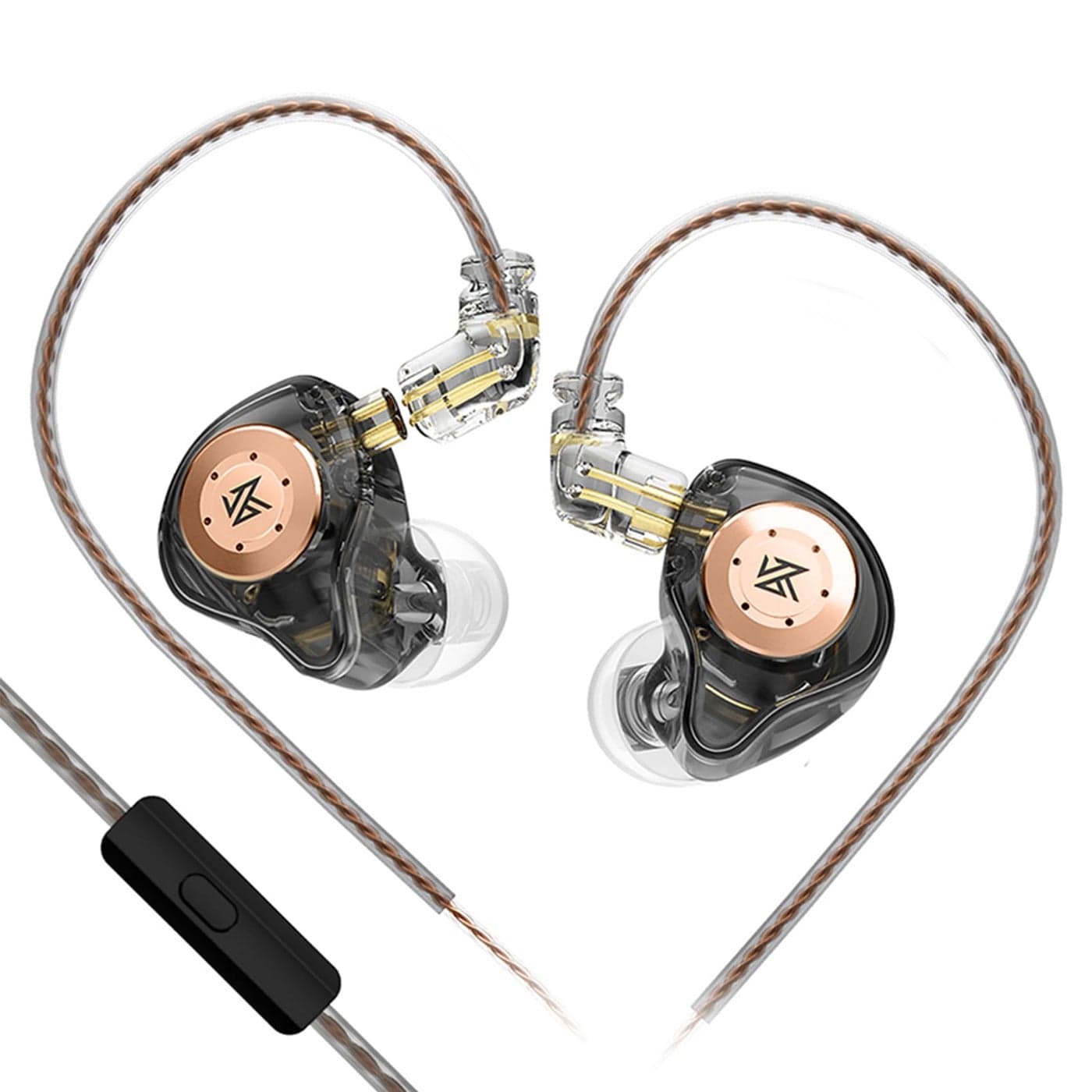 keephifi KZ EDX Pro in Ear Monitor with Mic Wired Headphones HiFi Stereo Stage Wired Earphone Dual DD IEM Earphones Earbuds with Detachable Cable for Musicians Audiophiles (Black, with Mic)