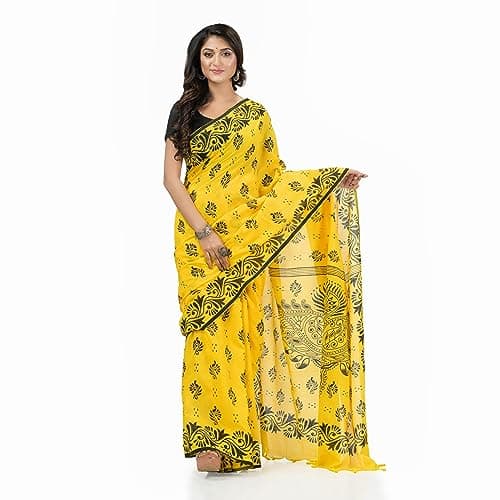 dB DESH BIDESH Women`s printed soft cotton saree for woman daily, wear pure linen georgette mulmul party,wear handloom sarees for women with unstitched blouse piece latest, summer cotton sarees