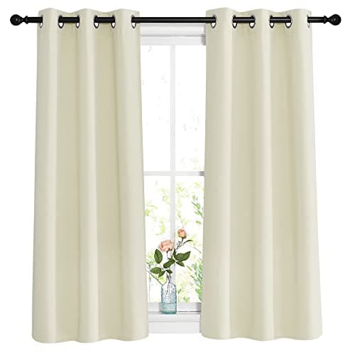 NICETOWN Room Darkening Curtains and Drapes for Bedroom Grommet Energy Saving Thermal Insulated Light Blocking Window Treatments for Kitchen Beige 1 Pair W37 x L48