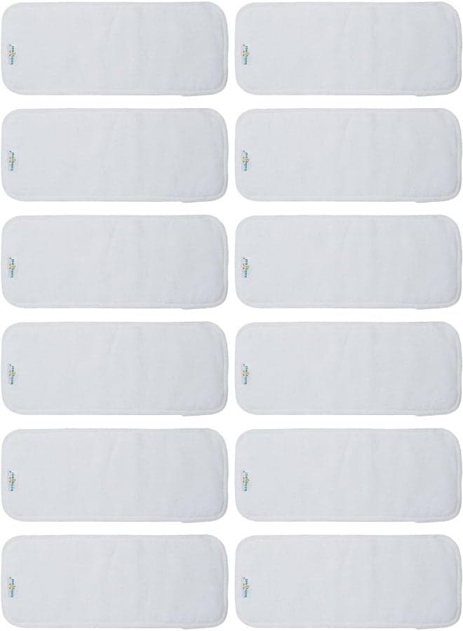 Babygoal Reusable Cloth Diaper Inserts Pack of 12, Absorbent & Breathable Liners, 3-Layer Microfiber Inserts for Cloth Diapers