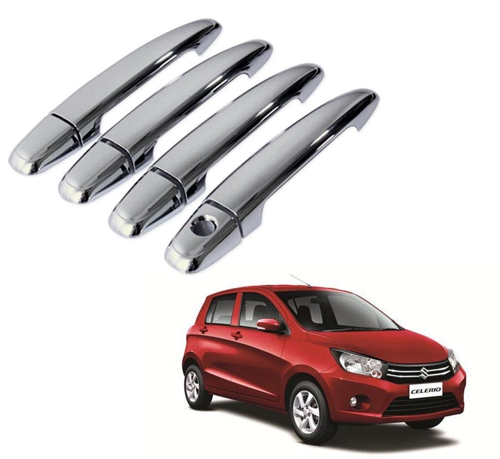 Auto Pearl Chrome Door Handle Latch Cover - Celerio (Small, Set of 4)