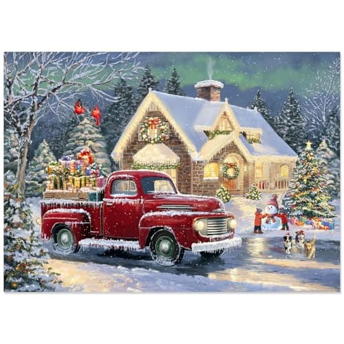 Christmas Puzzles 1000 Pieces Christmas Snowhouse Truck Jigsaw Puzzles for AdultsChallenging Puzzles Perfect for Christmas Game HolidaysXmas Party Gifts Living Room Puzzles Decorations