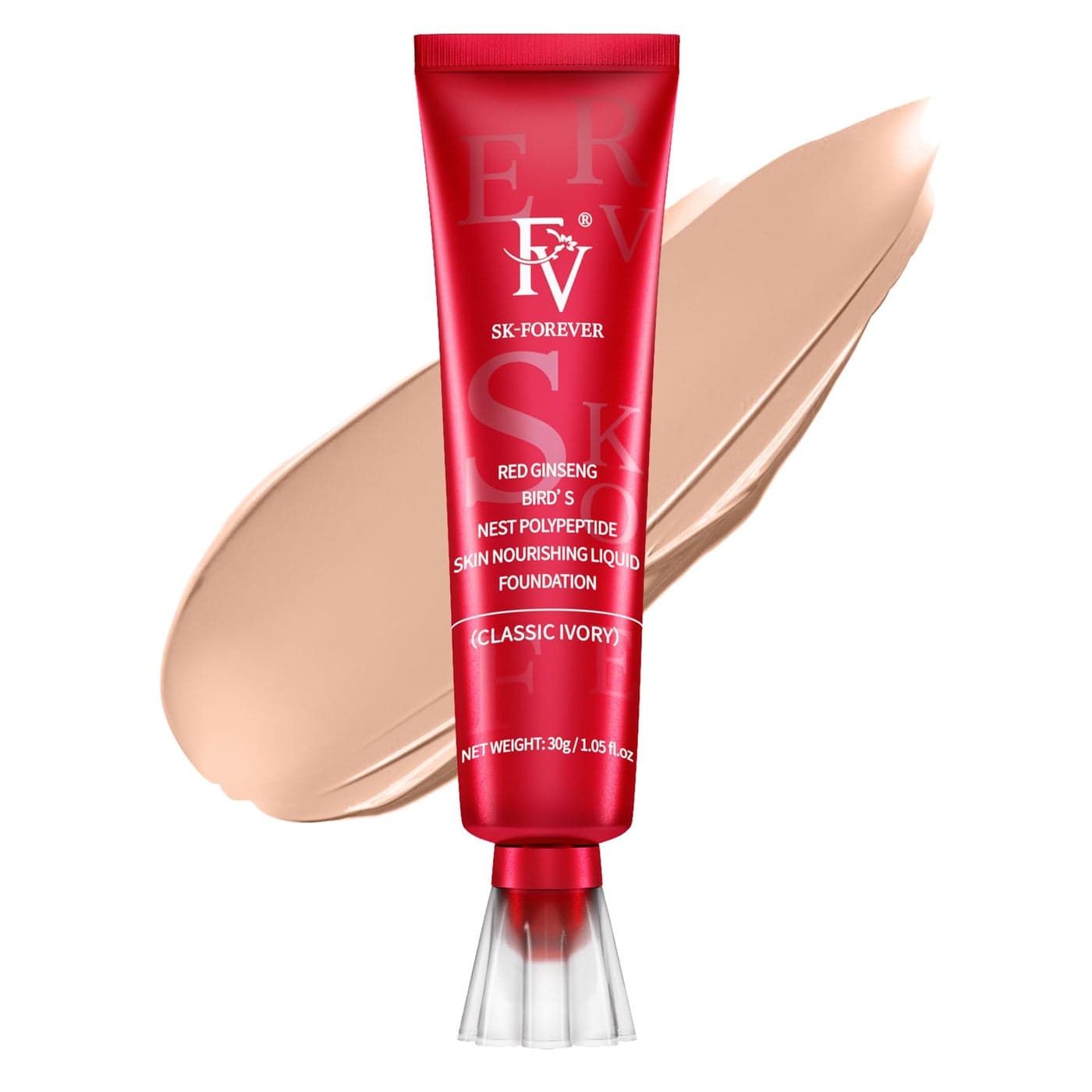 FV Waterproof Foundation Medium Coverage Oilfree Long Lasting Lightweight Matte Foundation for OilyNormal Skin Transfer Proof Liquid Foundation Makeup 30g Classic Ivory