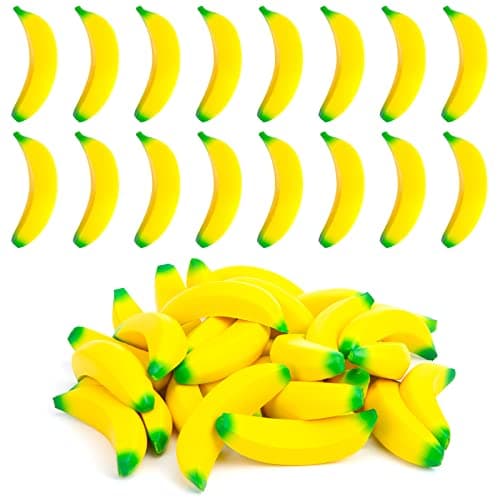 LovesTown 30PCS Banana Stress Toys, Squeeze Toys Mini Stretchy Fidget Balls Squishies Banana Stress Balls for Relief Kids Adults Party Favors