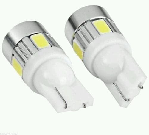 Guance T10 Car 6 LED Projector Lens Parking LED Bulb/Number Plate Bulb Universal for Tata Punch (Set of 2Pcs)