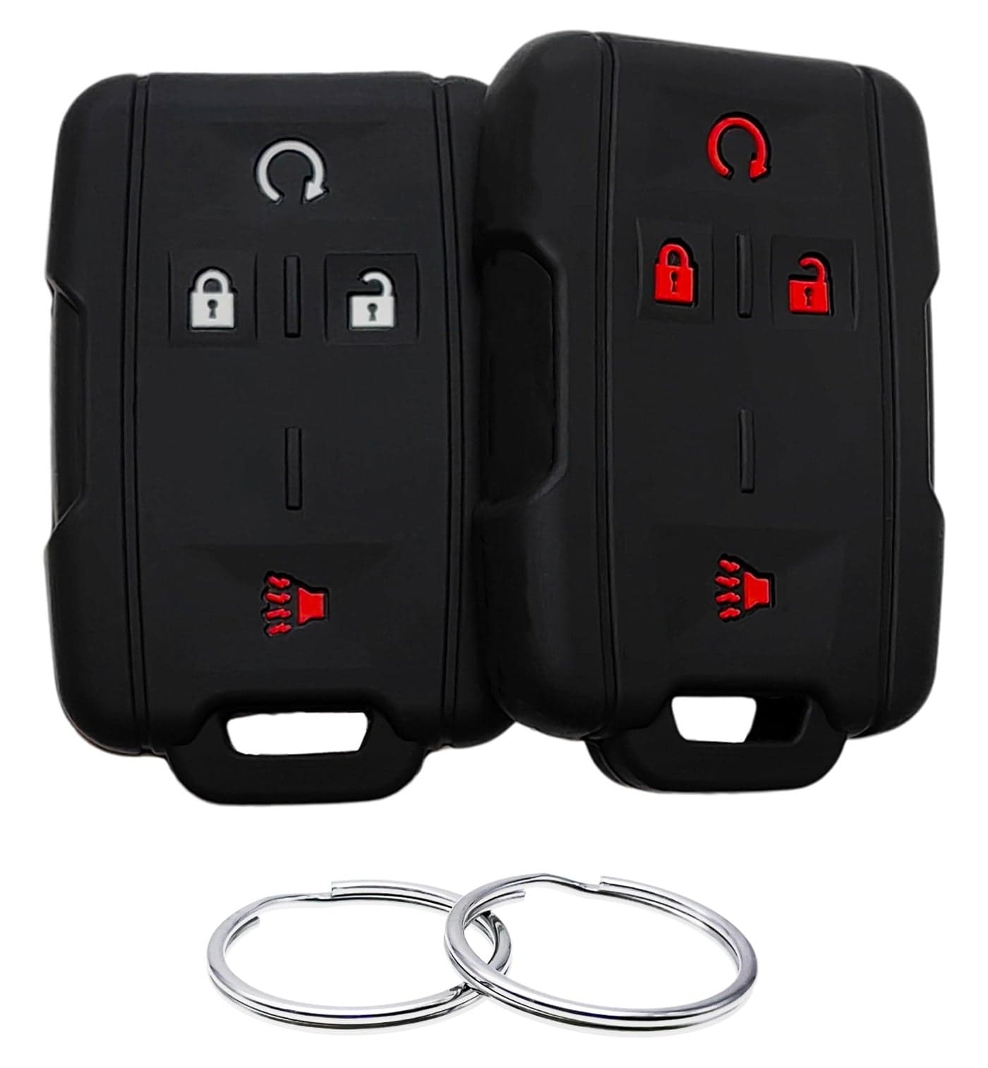REPROTECTING Silicone Rubber Key Fob Cover Compatible with 2012-2021 Chevrolet Colorado Silverado 1500 2500HD 3500HD Suburban Tahoe GMC Canyon Sierra 2500 HD 1500 3500 HD Yukon XL M3N32337100