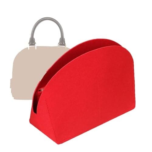 Lckaey Bag Organizer for Alma BB Alma PM Felt Purse Organizer Insert with Zipper 1004redLNLMABB