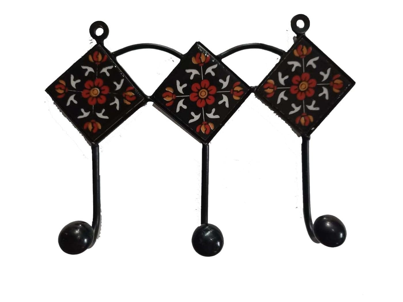 Shiv KRIPA Traditional Handcrafted Ceramic Wall Hooks 6x6inch