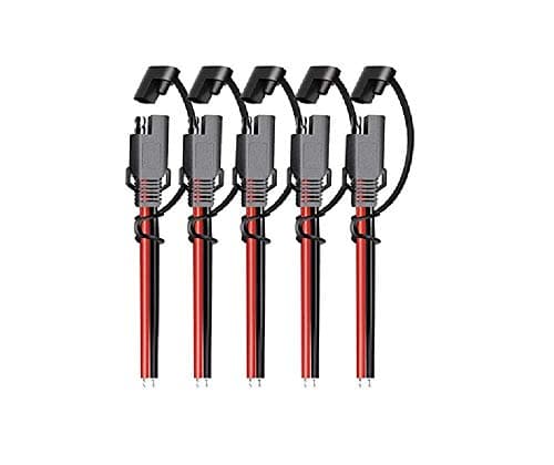 iMESTOU 16AWG SAE Cables SAE Power Extension Cable 2 Pin Quick Disconnect DC Connector Cord Plugs 12V 30CM with Waterproof Caps for Motorcycle Car Battery Jump Starter Solar Applications(5PCS)