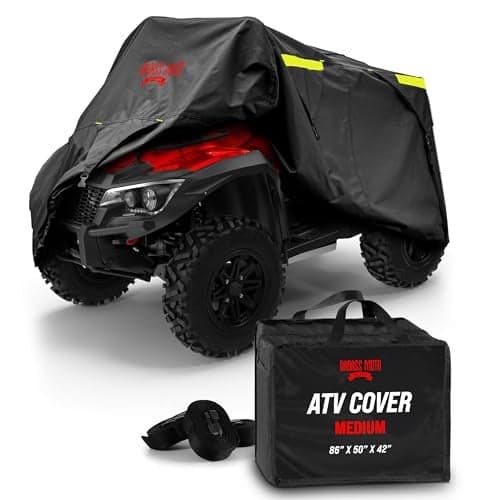 Badass Moto ATV Covers Waterproof Outdoor Heavy Duty RipResistant NightReflective Quad Cover 4 Wheeler Cover ATV Accessories Fits Can am Polaris Sportsman Honda Rancher More Medium 85 Long