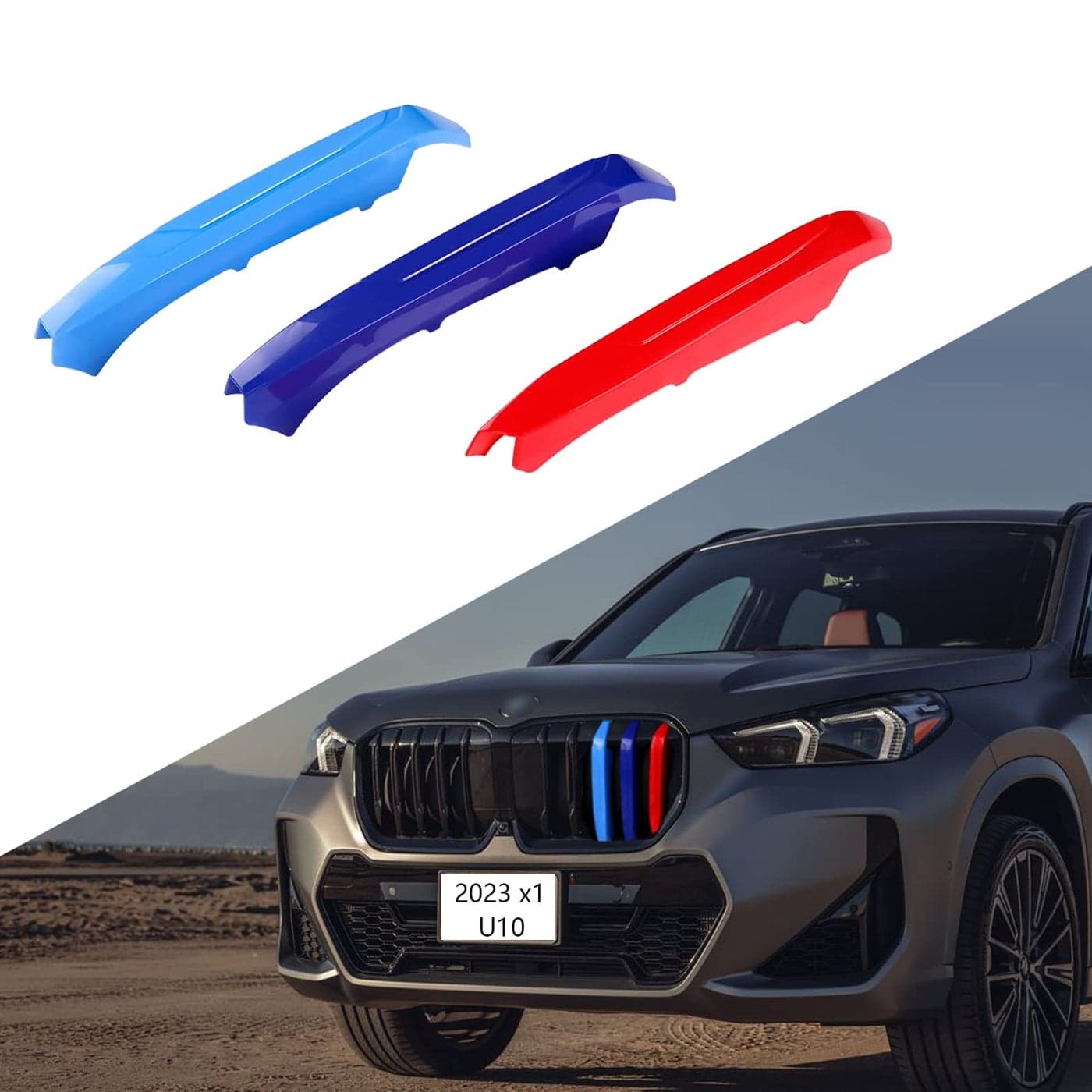 Lanyun Compatible with bmw X1 U11 iX1 color grille insert stripes trims for 2022 2023 bmw X1 accessories front kidney large grilles 5Beam