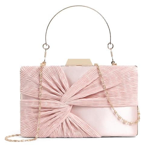 EXOTIC® Royal Glow Evelyn Rectangular Knot Clutch | Perfect For Gifting | Women Best Party Bridle | Wedding Bridle - Royal Glow Collection (PINK)